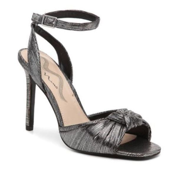 Nina Keylah Sandals Open Toe Heels Silver - Picture 1 of 5